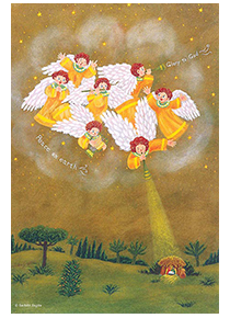 童画ポストカード「神に栄光、地には平和」