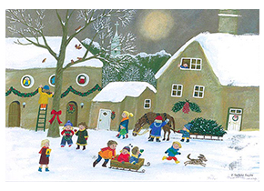 童画ポストカード「クリスマスの準備」